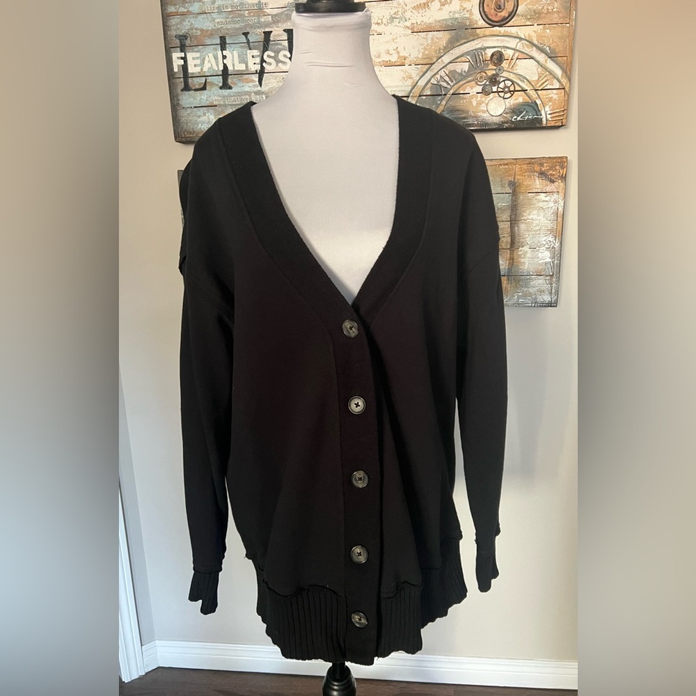 Aerie Getaway Oversized Cardigan Jersey Sweatshirt